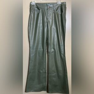 Wild Fable Low Rise Flare Olive Green Faux Leather Pants Size 2